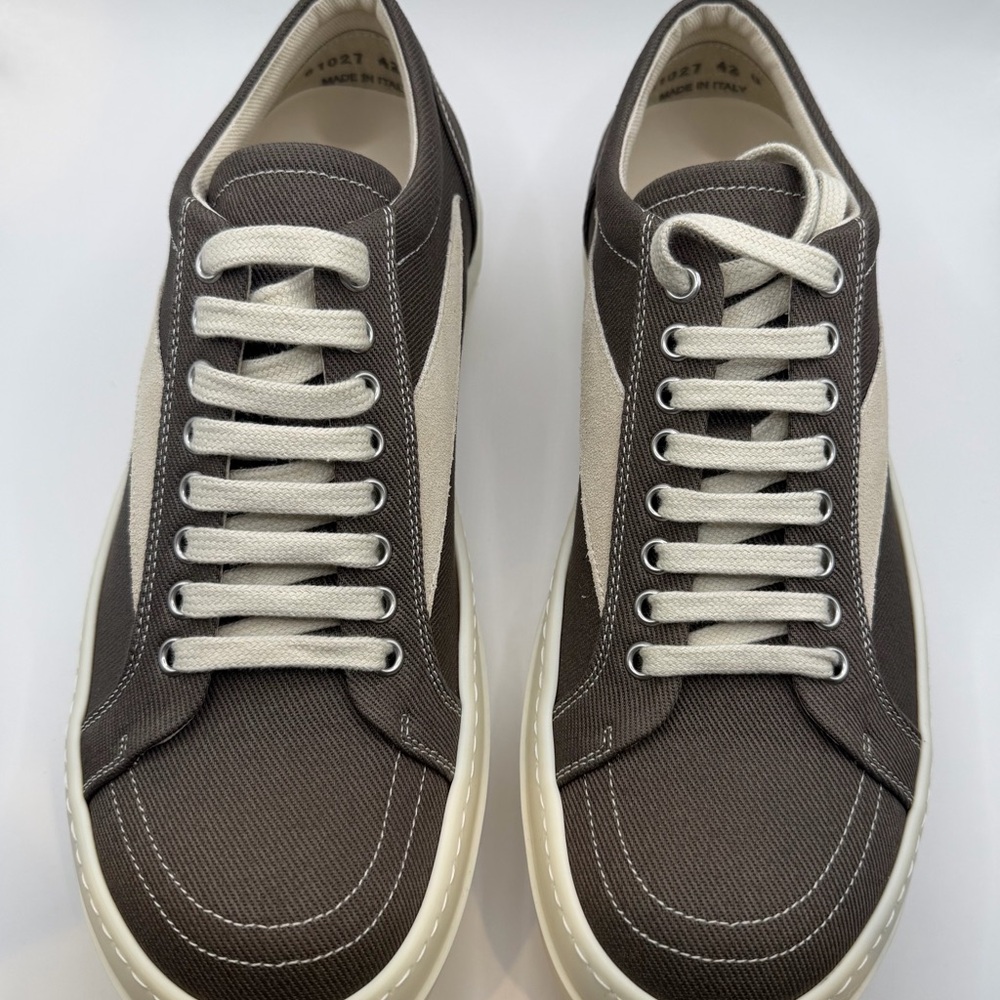 Rick Owens Brown and Cream Sneakers